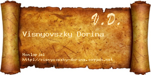 Visnyovszky Dorina névjegykártya